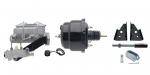 GM A,  F,  X 8" Dual Powder Coated Black Proline Power Brake Booster Conversion Kit (Disc/ Drum)