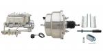 1955-1958 GM Full Size (Impala,  Bel Air) 8" Dual Stainless Steel Conversion Kit W/ Chrome Master Cylinder Bottom Mount Disc/ Disc Proportioning Valve Kit