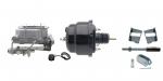 1959-1964 GM Full Size (Impala,  Bel Air) 8" Dual Powder Coated Black Booster Conversion Kit W/ Aluminum Master Cylinder Bottom Mount Disc/ Drum Proportioning Valve Kit