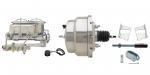 1965-1968 GM Full Size (Impala,  Bel Air) 8" Dual Chrome Booster Conversion Kit W/ Chrome Master Cylinder Bottom Mount Disc/ Drum Proportioning Valve Kit