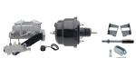 1965-1968 GM Full Size (Impala,  Bel Air) 8" Dual Powder Coated Black Booster Conversion Kit W/ Aluminum Master Cylinder Left Mount Disc/ Drum Proportioning Valve Kit