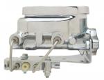 Universal Chrome Flat Top Master Cylinder W/ Bottom Mount Disc/Disc Proportioning Valve