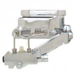 Universal Chrome Flat Top Universal Master Cylinder W/ Left Mount Disc/ Drum Proportioning Valve