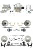 1955-1958 GM Full Size Front & Rear Power Disc Brake Kit (Impala, Bel Air, Biscayne) & 8" Dual Stainless Steel Booster Conversion Kit W/ Chrome Flat Top Master Cylinder Left Mount Disc/ Disc Proportioning Valve Kit