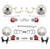 1955-1958 GM Full Size Front & Rear  Disc Brake Kit Red Powder Coated Calipers Drilled/Slotted Rotors (Impala, Bel Air, Biscayne)