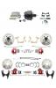 1959-1964 GM Full Size Front & Rear Power Disc Brake Kit Red Powder Coated Calipers Drilled/Slotted Rotors (Impala, Bel Air, Biscayne) & 8" Dual Powder Coated Black Booster Conversion Kit W/ Chrome Master Cylinder Bottom