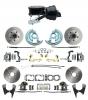 1964-1972 GM A Body Front & Rear Power Disc Brake Conversion Kit Standard Rotors W/ Wilwood Style 8" Dual Powder Coated Black Booster Kit