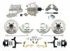 1964-1972 GM A Body Front Power 2" Drop Disc Brake Conversion Kit Drilled & Slotted & Powder Coated Black Calipers Rotors W/8" Dual Chrome Flat Top Booster Kit
