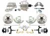 1964-1972 GM A Body Front Power 2" Drop Disc Brake Conversion Kit Drilled & Slotted & Powder Coated Black Calipers Rotors W/ 8" Dual Chrome Booster Kit