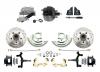 1964-1972 GM A Body Front Power 2" Drop Disc Brake Conversion Kit Drilled & Slotted & Powder Coated Black Calipers Rotors 9" Dual Powder Coated Black Booster Kit