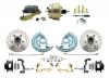 1964-1972 GM A Body Front Power Disc Brake Conversion Kit Drilled & Slotted & Powder Coated Black Calipers Rotors W/ 8"Dual Zinc Booster Kit