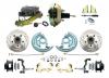 1964-1972 GM A Body Front Power Disc Brake Conversion Kit Drilled & Slotted & Powder Coated Black Calipers Rotors W/9" Dual Zinc Booster Kit