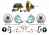 1964-1972 GM A Body Front Power Disc Brake Conversion Kit Drilled & Slotted & Powder Coated Black Calipers Rotors W/ 11" Delco Stamped Booster Kit