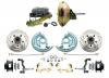 1964-1972 GM A Body Front Power Disc Brake Conversion Kit Drilled & Slotted & Powder Coated Black Calipers Rotors W/ 11" Delco Style Booster Kit