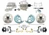 1964-1972 GM A Body Front Power Disc Brake Conversion Kit Drilled & Slotted & Powder Coated Black Calipers Rotors W/ 8" Dual Chrome Booster Kit