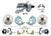 1964-1972 GM A Body Front Power Disc Brake Conversion Kit Drilled/ Slotted Rotors Powder Coated Black Calipers W/ 9" Chrome Booster Kit