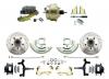1967-1969 F Body 1968-1974 X Body Front Power 2" Drop Disc Brake Conversion Kit Drilled & Slotted & Powder Coated Black Calipers Rotors W/ 8"Dual Zinc Booster Kit
