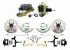 1967-1969 F Body 1968-1974 X Body Front Power 2" Drop Disc Brake Conversion Kit Drilled & Slotted & Powder Coated Black Calipers Rotors W/9" Dual Zinc Booster Kit