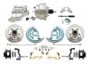 1967-1969 F Body 1968-1974 X Body Front Power Disc Brake Conversion Kit Drilled & Slotted & Powder Coated Black Calipers Rotors W/8" Dual Chrome Flat Top Booster Kit